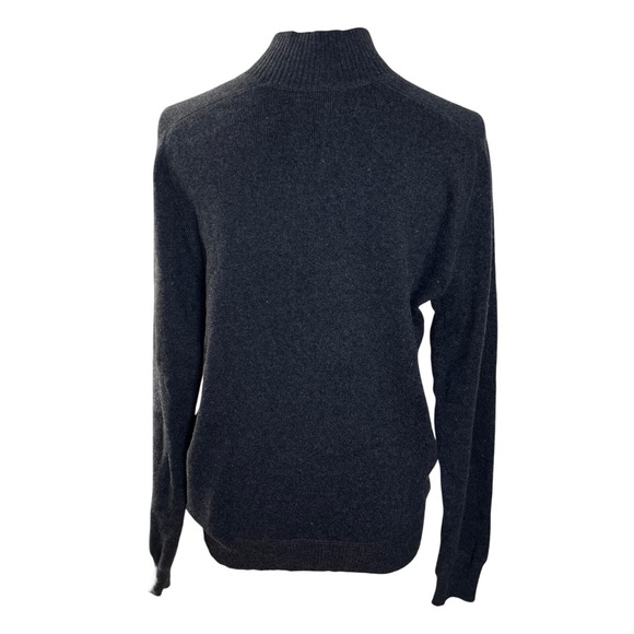 Merona Uni-Sex Cotton Cashmere Half Zip Sweater Small Gray Mock Neck Pullover - Picture 2 of 9